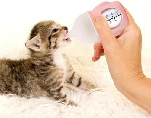 Ergonomic Pet Nursing Bottle,Puppy Bottles for Nursing Puppy Milk - 20ml Slow Flow Kitten Bottle Feeding kit for Newborn Kittens/Puppies/Small Animals, Easy-Clean Silicone Feeder (‌Pink‌) - Image 7