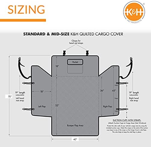K&H Pet Products Quilted Cargo Cover Black Standard/Mid-Size Vehicle 54 Inches - Image 5