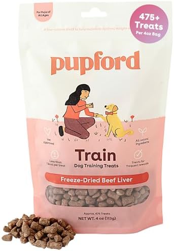 Pupford Freeze Dried Training Treats for Dogs & Puppies (Beef Liver, 4 oz) by Pupford