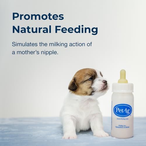 PetAg Nursing Kit - 2 oz, Pack of 2 - Promotes The Natural Feeding of Liquids to Baby Animals - Each Kit Includes 2 oz. Bottle with Cap, 5 Nipples & Cleaning Brush - Image 6