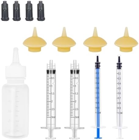 Mini Pet Feeding Bottle and Syringes with Nipples for Small Cat Dog Animals (Model 4) by XuanDa