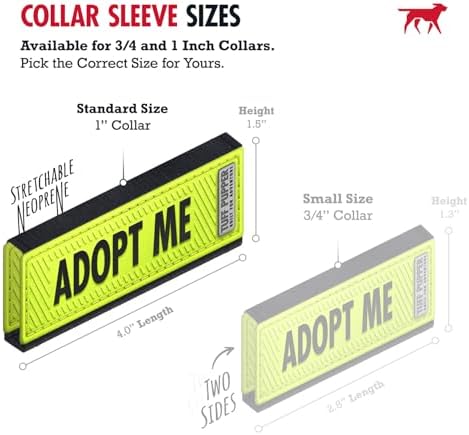 Waterproof Dog Collar Sleeve, Adopt Me Message Wrap, Standard, 2-Pack - Image 2