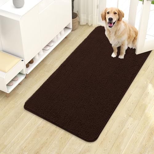 OLANLY Dog Door Mat for Muddy Paws 40x24, Super Absorbent Chenille Mud Mat by OLANLY