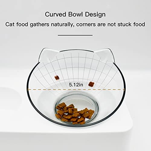 Marchul Double Elevated Dog Cat Bowl, Pets Water and Food Bowl Set, 15° Raised Tilted Dishes Indoor for Kitten, Puppies, Small or Medium Size Dogs Cats - Image 3