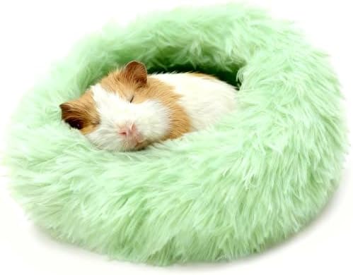 Guinea Pigs Bed Small Animal Bedding Donut-Shaped Burrowing Pet Bed Soft and Warm Hideaway with Spandex and Fleece Bottoms Cozy Carrier, Cage Accessories by LightUpYourPetsLife