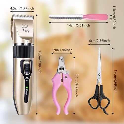 Dog Clippers for Grooming, Low Noise, Electric Quiet, Adjustable Clipper Comb for Dog Grooming Kit, cat Supplies Pet Hair Clippers Grooming kit for Dogs at Home - Image 6