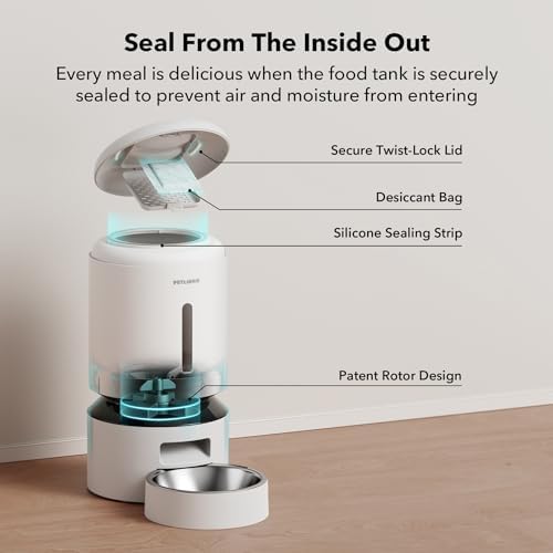 PETLIBRO Automatic Cat Feeder,5G WiFi Automatic Dog Feeder with Freshness Preservation,5L Timed Cat Feeders with Low Food Sensor,Up to 10 Meals Per Day,Granary Pet-Feeder for Cats/Dogs,(Pack of 4) - Image 4