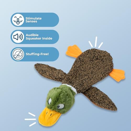 Best Pet Supplies 2-in-1 Stuffless Squeaky Dog Toy - Duck&Alligator, Small - Image 2