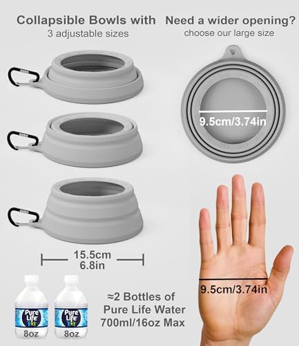 OHMO Spill Proof Collapsible Dog Bowl, 24oz Portable Dog Water Bowl - Image 6