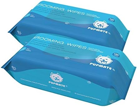 Natural Pet Grooming Wipes, 100 Fresh Counts, Extra Moist & Thick for Dogs & Cats, Puppies & Kittens by PUPMATE