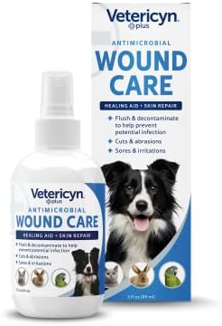 Vetericyn Plus Dog Wound Care Spray | Healing Aid and Skin Repair, Clean Wounds, Relieve Dog Skin Allergies, Safe for All Animals. 3 ounces by Vetericyn