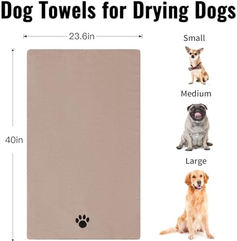 Puomue Microfiber Dog Towels for Drying Dogs, Super Absorbent and Soft Pet Grooming Towel, 40 Inch X 23.6 Inch, Perfect for Large, Medium or Small Dogs (Camel, 40"X23.6" - 1pack) - Image 3