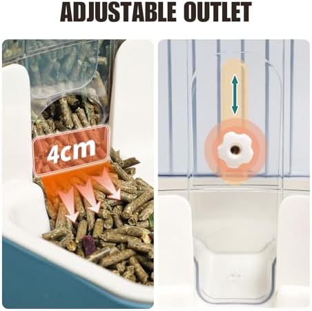 Automatic Pet Food Water Dispenser, Auto Gravity Pet Feeder Water Bottle Set for Crate Cage, Feeding Station for Small Dog Cat Rabbit Guinea Pigs Chinchilla Ferret Hedgehog (Gray) - Image 3