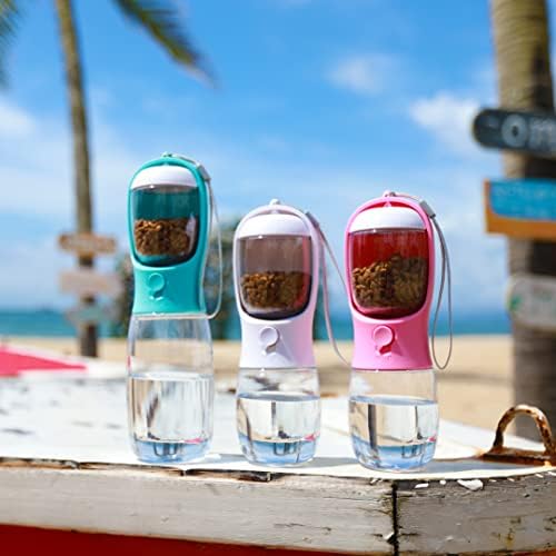 Dog Water Bottle with Food Container, Portable Leak Proof Pet Water Dispenser for Walking Hiking Travel, Puppy Essentials Accessories for Small Large Dogs, Dog Gifts (10oz/15oz/19oz) by AVELORA