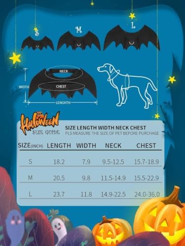 Halloween Dog Bat Wings Costume, Pet Halloween Cosplay Party Dress Up Costume for Small Dogs and Cats(S) Black - Image 4