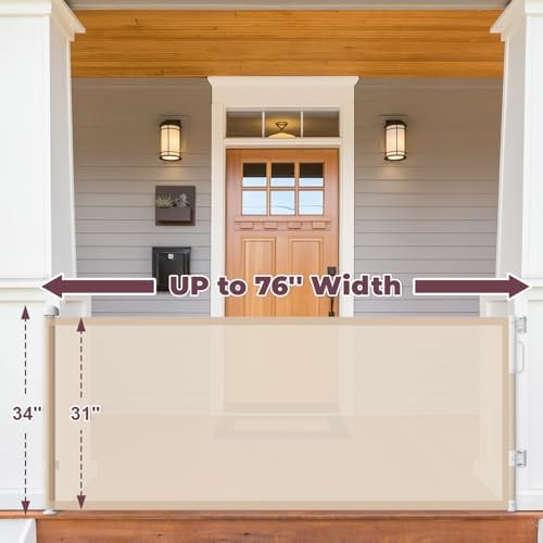 76" Retractable Baby Gates Extra Wide, Mesh Long Dog Gate for Deck - Image 2