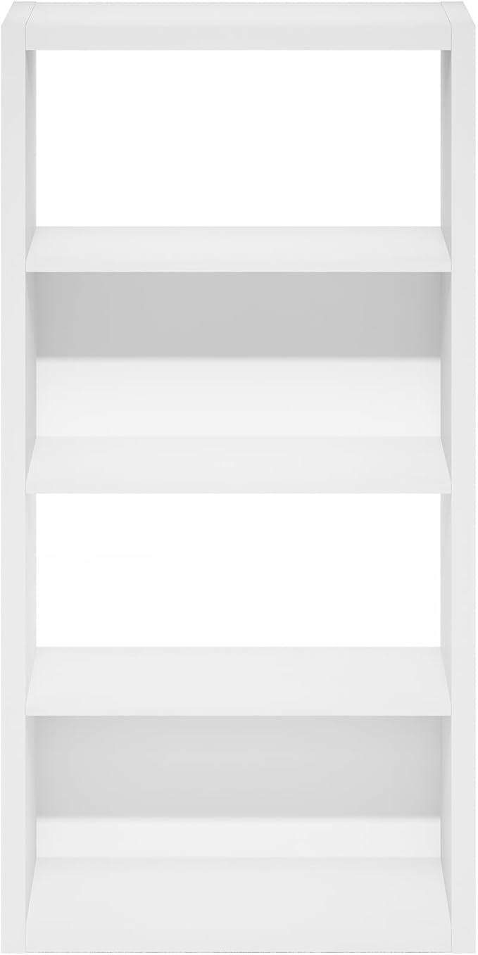 Furinno Viola Book Shelf, 4-Tier Bookshelf, Extra Thick Frame Bookcase with Open Shelf, Open Back Design, 11.3" x 23.2" x 45.4", for Living Room, Bedroom, Home Office, White - Image 7