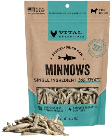 Vital Essentials Freeze Dried Minnows Dog Treats, 2.5 oz Bag by VitalEssentials