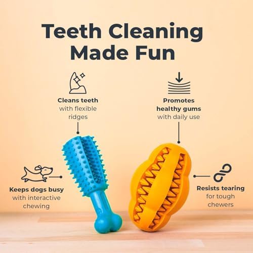 Oxyfresh Dog Dental Chew Toy - Best Dog Teeth Cleaning Toy – A Simple Bite and Brush Toy that Helps Remove Plaque, Cleans Teeth & Freshens Breath Without Brushing - Small - Image 2