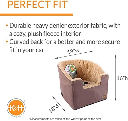 K&H Bucket Booster Dog Car Seat, Cat & Dog Booster Seat, Small Tan/Tan - Image 2