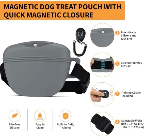 Silicone Dog Treat Pouch with Training Clicker - Image 4