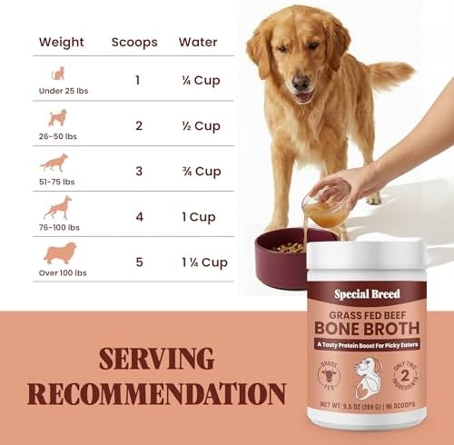 Bone Broth Powder for Dogs and Cats - Dog & Cat Food Topper for Picky Eaters - Grass Fed Beef Bone Broth Supplement - Supports Hydration, Joint, Immunity & Heart Health - Serve Dry or Wet - 9.5oz - Image 5