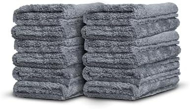 Adam's Borderless Grey Microfiber Towel (12pk) - Premium Ultra Soft Car Detailng Towel Cloths, 480gsm - Safe for Car Wash, Home Cleaning & Pet Drying Cloths (16 Inch x 16 Inch) by AdamsPolishes