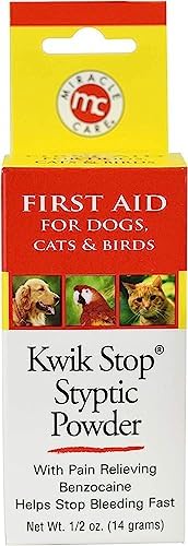 Miracle Care Kwik Stop Styptic Powder for Dogs, Cats and Birds, 0.5 Ounce, Fast Acting Blood Stop Powder with Pain Relieving Benzocaine (Pack of 6) - Image 3