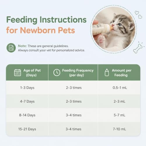 Pet Nursing Kit, Kitten Bottle Feeding Set with Silicone Nursing Nipples, Liquid Syringes, Formula Dispenser, Measuring Cup & Cleaning Brush for Newborn Puppies, Kittens & Other Small Animals - Image 6