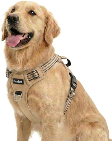Funfox Dog Harness for Large Dogs, No Pull Pet Vest with Front Clip by MyFUNFOX