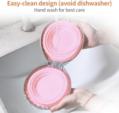 Collapsible Dog Bowls, 2-in-1 Pet Travel Food Water Feeder Pink - Image 2