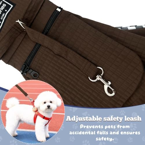 Dog Sling Carrier for Small Dogs, Puppies, Cats & Senior Dogs, Crossbody Pet Papoose Carrier Bag, Lightweight Breathable Hands Free Pet Carrier for Walks, Vet Visits, Travel & Daily Outings (Brown) - Image 2