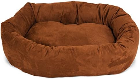 Majestic Pet Suede Shredded Memory Foam Mix Calming Dog Bed Washable - Cozy Soft Round Dog Bed with Spine for Head Support - Fluffy Donut Dog Bed, 52 Inch, Rust - Image 2
