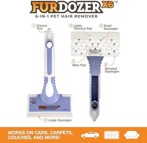 FurDozer Pet Hair Remover & Auto Detailing Tools - Cat & Dog Hair Remover for Carpets, Car Interiors, Couches, Bedding, & Pet Furniture (Purple, (3 Pack) - X6, X3 PRO, X3 MINI) - Image 2