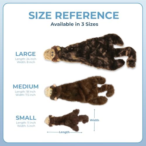 Best Pet Supplies 2-in-1 Stuffless Squeaky Dog Toy - Cow, Monkey, Medium - Image 6