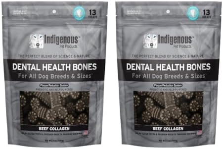 Indigenous Pet Dental Health Bones - Beef Collagen, 2-Pack (17 oz Each) by IndigenousPetProducts