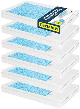 PetSafe ScoopFree Crystal Litter Tray Refills, Premium Blue Crystals, 6-Pack, Disposable Tray, Leak Protection & Low Tracking, for Cats by PetSafe