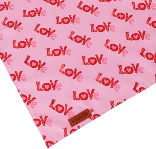 PTDECOR Valentine Dog Bandanas, Red Pink Love Heart Pet Scarf, Small - Image 6