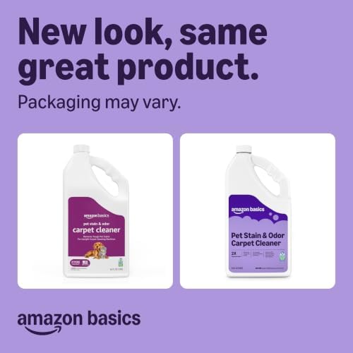 Amazon Basics Pet Stain & Odor Remover, Deep Cleaning Carpet Shampoo, Concentrated Formula, Works on Odors, Pet-Safe, Fresh Scent, 64 Fl Oz (Pack of 2), Packaging May Vary - Image 2