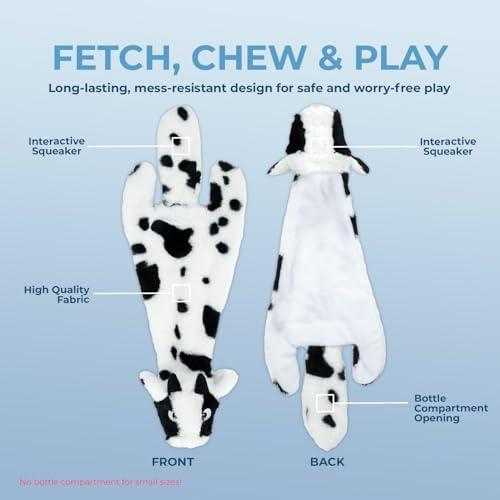 Best Pet Supplies 2-in-1 Stuffless Squeaky Dog Toy - Cow, Monkey, Medium - Image 3