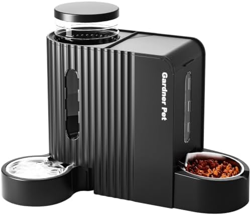 Gravity Automatic Cat Feeder, Water & Food Dispenser Set, Stainless Bowls by GardnerPet