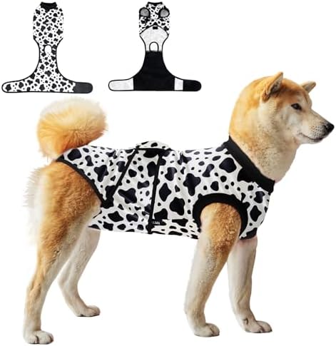 Dog Surgery Recovery Suit,Female Male Dog Onesie for Spay Neuter,Substitute E-Collar & Cone,Anti-Licking Breathable Onesie for Small Medium Large Dogs,Cow M by VPETBR