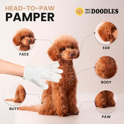 Pet Glove Wipes for Dogs, Double-Sided Dog Cleaning Wipes, 6 Pieces - Image 3