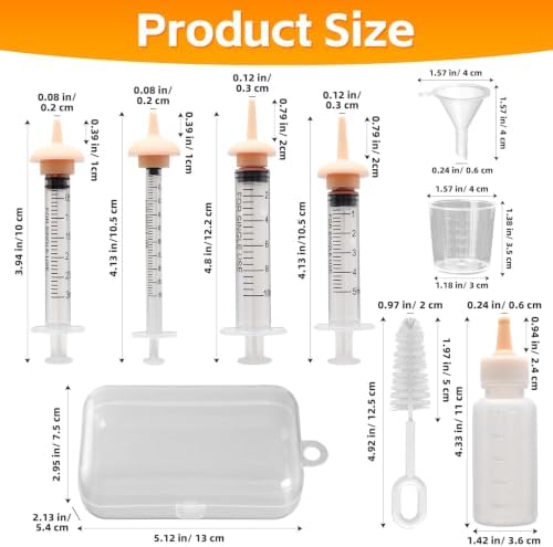 Pet Nursing Kit, Silicone Pet Feeding Set with Bottle Liquid Syringes Nursing Nipples Formula Dispenser, Pet Feeding Supplies for Newborn Puppies Kitten Small Animals - Image 2