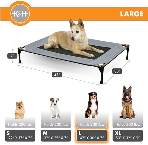 K&H Outdoor Elevated Dog Bed for Medium & Large Pets, Gray, Large 42x30in - Image 4