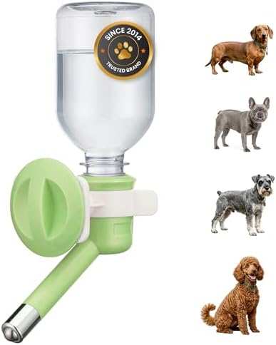 Choco Nose No-Drip Water Bottle for Small Dogs & Cats (10–25 lb) - Leak-Proof Patented 16mm Nozzle Helps Prevent Mess & Spills, BPA Free, Easy to Install Cage & Crate Mount Feeder, 10.2 fl oz (C590) by ChocoNosePetSupplyWeLovePetsLikeYouDo