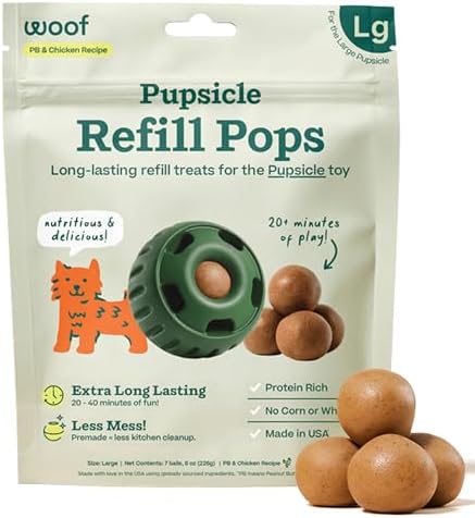 WOOF Pupsicle Chicken Refill Pops Dog Treats, Large, 7 Count by Woof