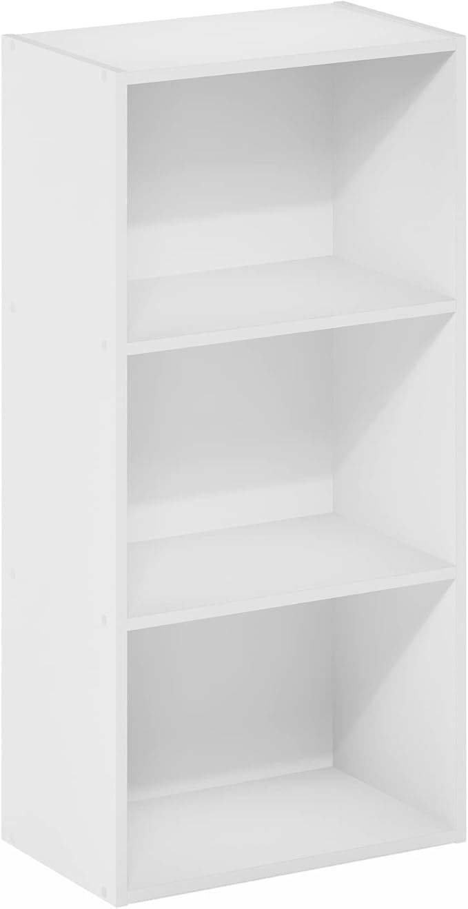 Furinno Luder 3-Tier Open Shelf Bookcase, White - Image 6