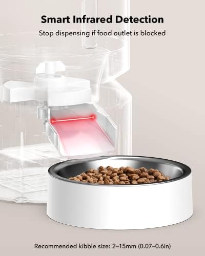 PETLIBRO Automatic Cat Feeder – 3L Programmable Pet Food Dispenser with Freshness Preservation, Timed Portion Control, Voice Meal Call & Dual Power Supply, Healthy Feeding for Cats & Small Dogs White - Image 6