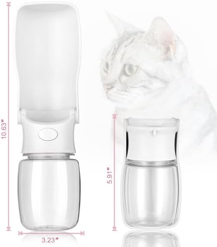 Portable Dog Water Bottle, Foldable Water Bottle for Dog, White, 12oz - Image 3